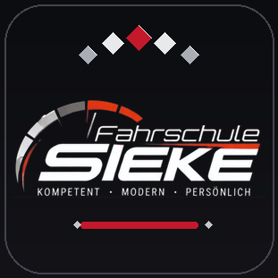 Rauten-Symbol der Fahrschule Sieke