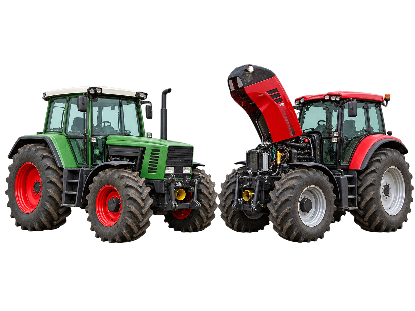 Grüner und roter Traktor für die Führerscheinklassen L und T
